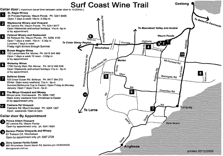Surf coast wine trail