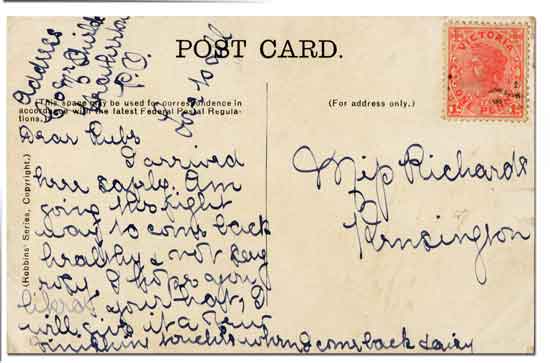 Apollo Bay back of post card